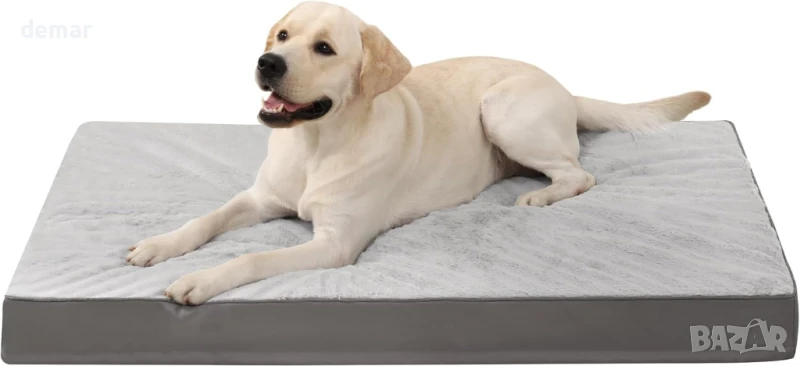 KSIIA Голямо ортопедично легло за кучета до 45 кг, XL, сиво, 105x70 см, снимка 1