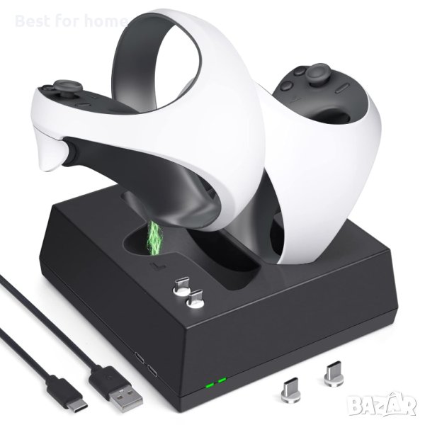 Зареждаща докинг станция за PS VR2 контролер,Sense контролер с LED светлина, снимка 1
