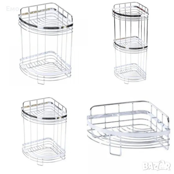 Етажерка за баня - Rosberg R53001A2, 2 нива / 3нива ъгъл, 21x21x39см., снимка 1