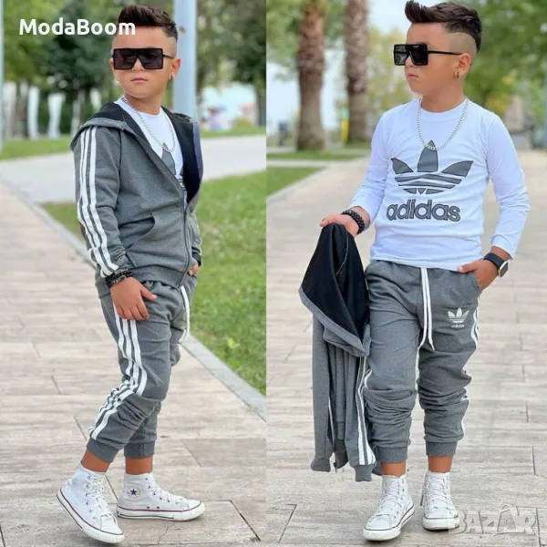 Детски комплект от три части в сив цвят ADIDAS, Размер: 5-6г., снимка 1