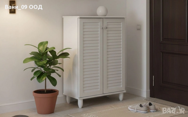 Красив шкаф за обувки в бял цвят , снимка 1
