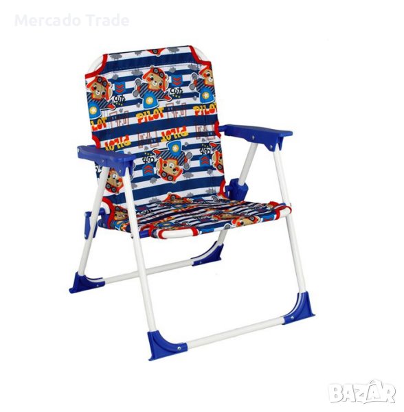 Детски стол Mercado Trade, Сгъваем, Метал, Мечета, Син, снимка 1