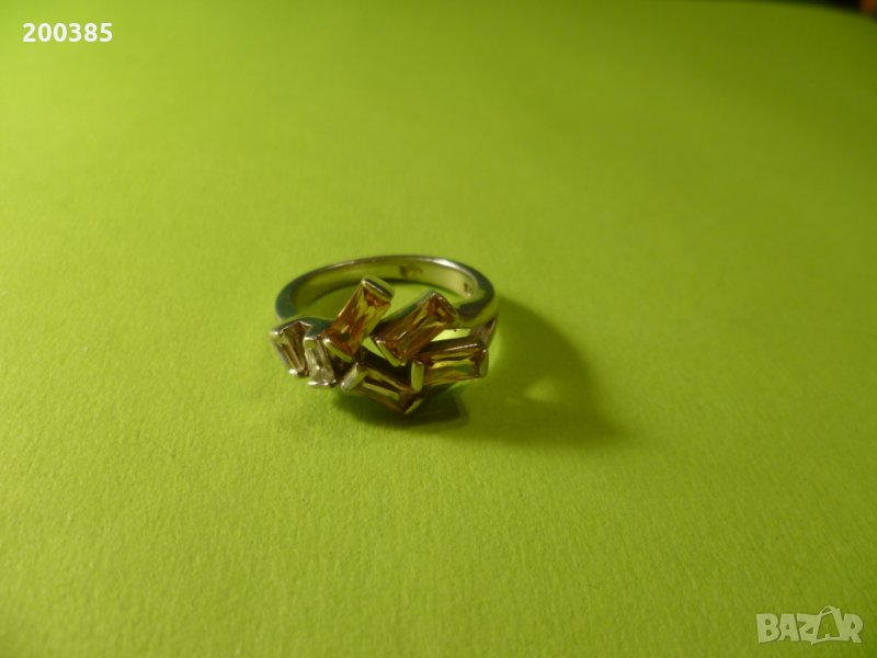 Сребърен пръстен с кристали, снимка 1