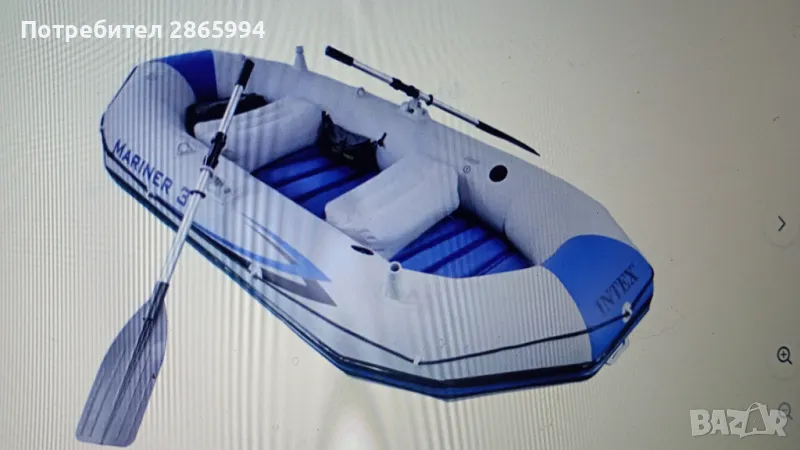 Продавам надуваема лодка с твърдо дъно Интекс Маринер 3 и транец, снимка 1