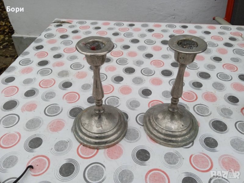 Бронзови свещници 2 броя, снимка 1