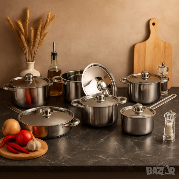 Професионален комплект тенджери Zeiplteir - 12 части, снимка 1