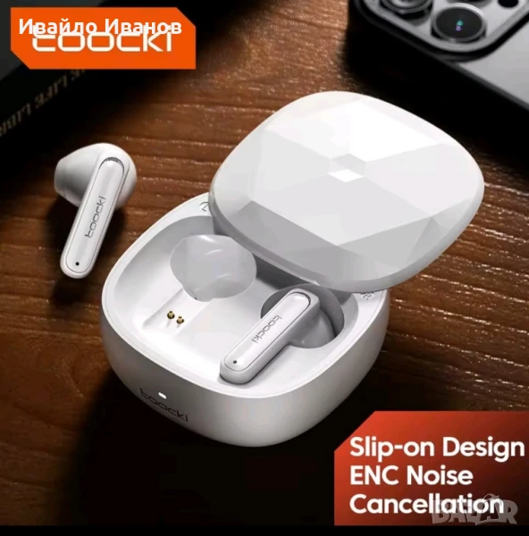 Блутут слушалки Toocki TWS + ENC, снимка 1