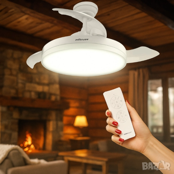 Вентилатор за таван с осветление,  Brizy Bright Foldable -50% отстъпка, снимка 1