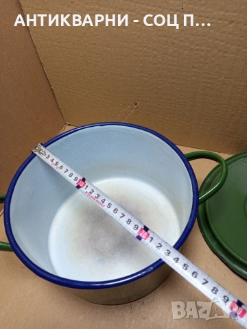 Соц Стара Емайлирана Тенджера. , снимка 11 - Антикварни и старинни предмети - 51781513