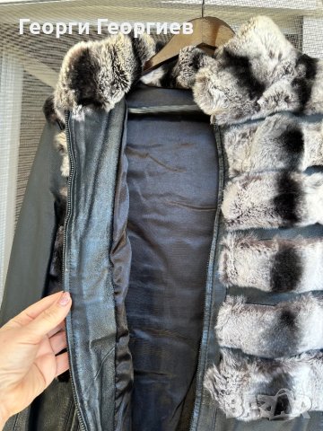 Страхотно яке естествена кожа и чинчила, снимка 13 - Якета - 44290603