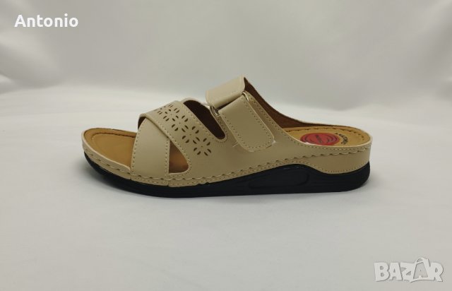 Масажни дамски чехли 3310 бежови,ортопедични,анатомични, снимка 1