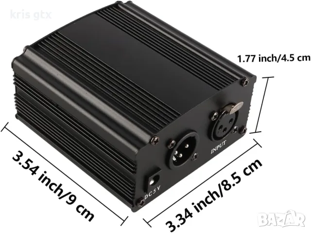 Фантомно захранване За кондензаторен микрофон, Phantom Power Supply 48V Anti-Noise, снимка 6 - Микрофони - 55955686