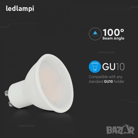 LED лампа 10W SMD GU10 Студено Бяла Светлина, снимка 2 - Лед осветление - 12618662