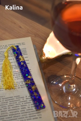 Книгоразделител от епоксидна смола с брокат, снимка 6 - Декорация за дома - 53712317