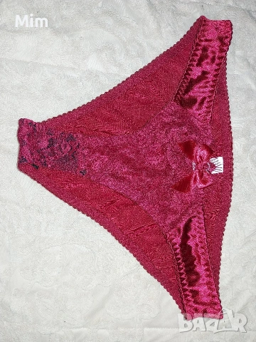 L Сатенени бикини в черно/ червено и маслено зелено , снимка 8 - Бельо - 53207811