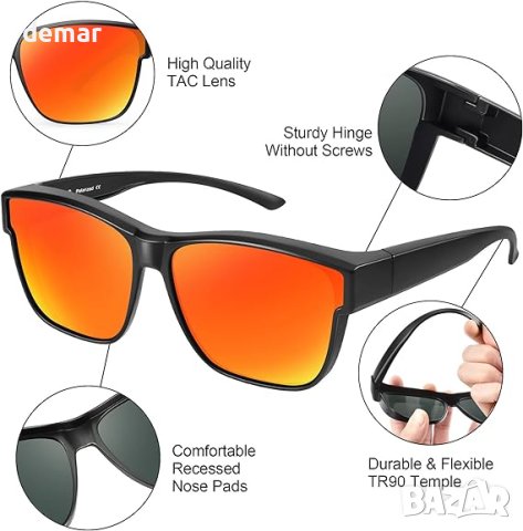 Слънчеви очила URUMQI над диоптрични очила, поляризирана UV 400 защита, снимка 2 - Слънчеви и диоптрични очила - 42281278