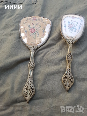 Викториански кралски огледало и четка, снимка 2 - Антикварни и старинни предмети - 52280379