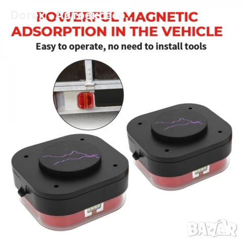 Комплект безжични LED стопове 12V-24V с магнит за ремарке, снимка 10 - Аксесоари и консумативи - 53826831