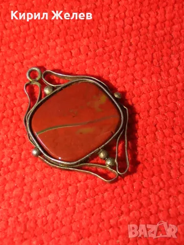 СТАР СКЪПОЦЕНЕН АРТ ДЕКО МЕДАЛЬОН СРЕБЪРЕН или ПОСРЕБРЕН с ОГНЕН ОПАЛ 11941, снимка 6 - Антикварни и старинни предмети - 35666168