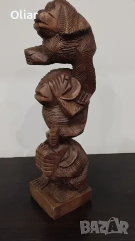 Чудесна статуетка на трите мъдри маймуни., снимка 6 - Декорация за дома - 50293249