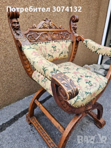 Кресло в стил Неоренесанс в перфектно състояние, снимка 3 - Дивани и мека мебел - 53566566