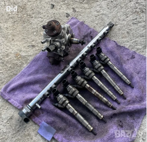 Комплект инжекторни дюзи рейл и гнп за Е 71 - 40D - 306 cc 2009 г. до 2014 г.