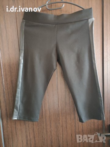 черен къс клин с кожен кант , снимка 1