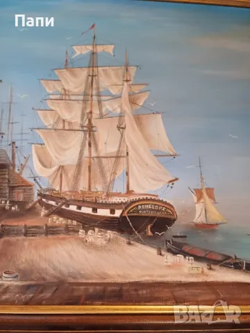 Стара маслена картина в/у платно. , снимка 4 - Картини - 48150356