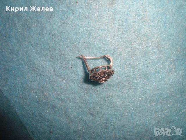 СТАРА МАРКАЗИТЕНА СРЕБЪРНА ОБЕЦА ОКСИДИРАНО СРЕБРО 925 АНГЛИЯ 26279, снимка 7 - Обеци - 34753866