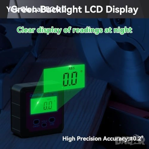 GemRed дигитален ъгломер магнитен LCD, снимка 4 - Друга електроника - 53606223