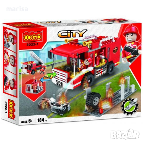Конструктор Пожарна кола, 184 части Код: 3022-1, снимка 1