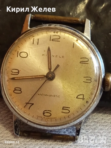 Стар механичен часовник Kienzle ANTI-MAGNETIC GERMANY работи 51436, снимка 5 - Антикварни и старинни предмети - 52350974