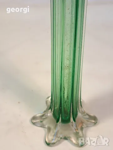 стъклена ваза зелено стъкло 25/3, снимка 4 - Вази - 50111144