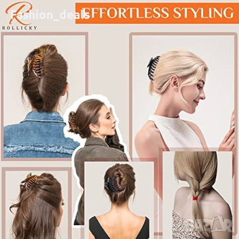 Нов Комплект 3 броя цветни щипки за коса аксесоар за прическа Шнола, снимка 6 - Аксесоари за коса - 40817218