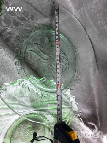 Купи, фруктиера, големи чинии, малки чинии от зелено стъкло, снимка 7 - Сервизи - 53131563