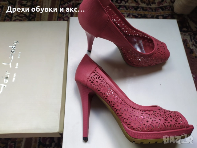 Розови сандали на висок ток 37 номер обувани веднъж 16лвв, снимка 3 - Сандали - 51827149