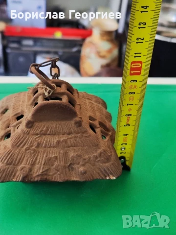 Старо японско чугунено звънче, снимка 7 - Антикварни и старинни предмети - 50890876