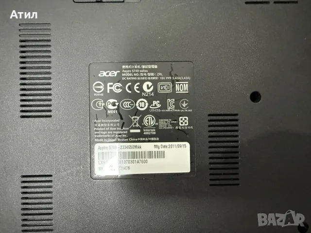 Acer aspire 5749, снимка 2 - Лаптопи за дома - 55955442