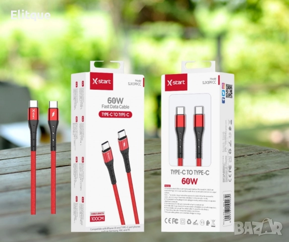 USB-C ,кабел за бързо зареждане,60W, 1 Метър , SJX199CC, снимка 2 - Друга електроника - 52840175