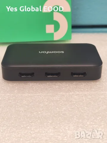 HDMI Splitter 1 in 2 Out - SOOMFON 4K@60Hz за Двойни Монитори, снимка 3 - Друга електроника - 50209359