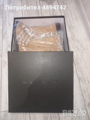 Велурени ботуши Mint Velvet Natural Hina 40 Размер, снимка 6 - Дамски боти - 52949910