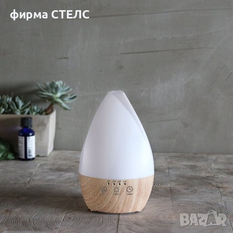 Арома дифузер STELS, Овлажнител за въздух, За етерични масла, 7 LED цвята, Дървесен цвят, снимка 7 - Овлажнители и пречистватели за въздух - 41514613