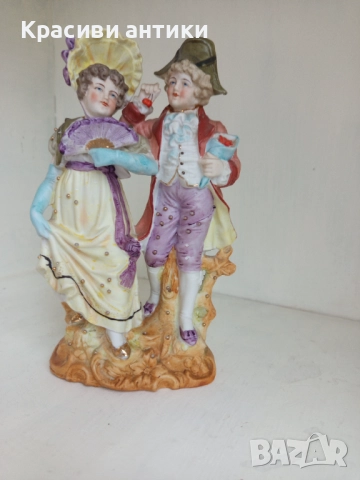 Старинна, красива фигура от бисквитен порцелан, висока 20 см, снимка 5 - Колекции - 52090434