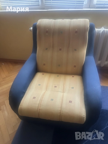 Диван с два фотьойли и две табуретки , снимка 2 - Дивани и мека мебел - 56001853