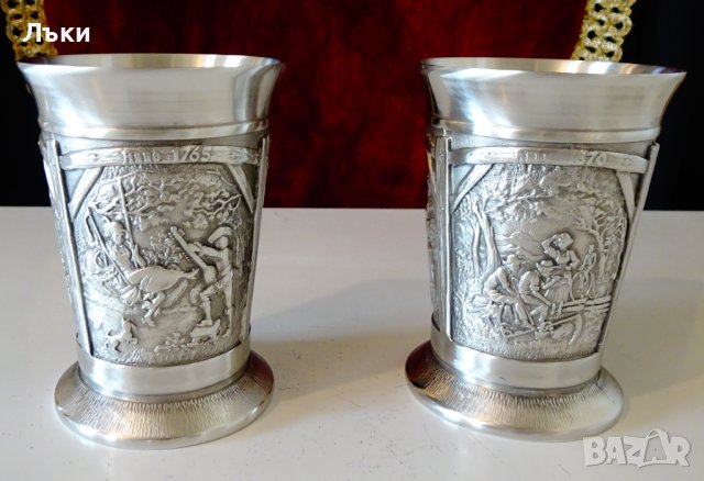 Чаша от калай за вино,три романтични картини. , снимка 13 - Антикварни и старинни предмети - 44238903