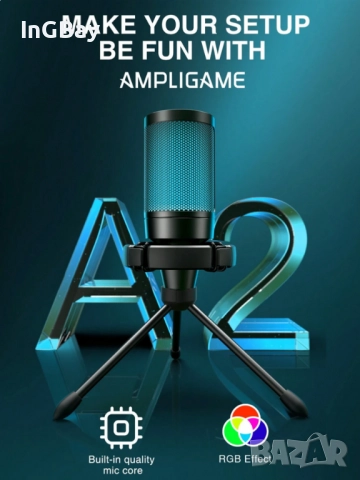 Mикрофон FIFINE A2 с RGB подсветка + стойка, USB Type-C, снимка 9 - Друга електроника - 51840937