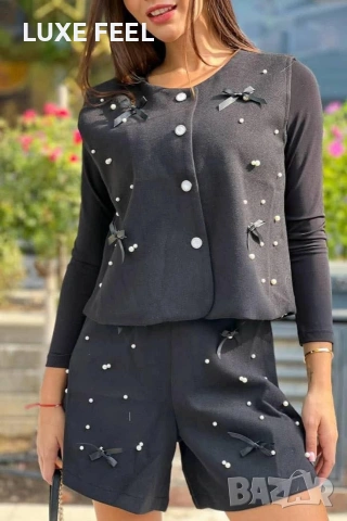 🔹Дамски Комплект с Перли и Панделки