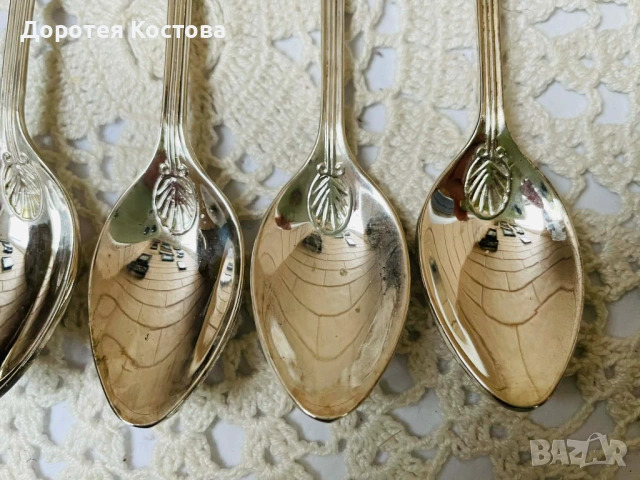 Красиви посребрени лъжички от Англия с порцелан, снимка 6 - Антикварни и старинни предмети - 53473705