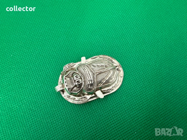 Сребърна висулка скарабей / бръмбар. №7437, снимка 2 - Колиета, медальони, синджири - 51942509