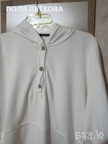 Бяла блуза изчистена широк свободен модел, снимка 8 - Блузи с дълъг ръкав и пуловери - 52042550